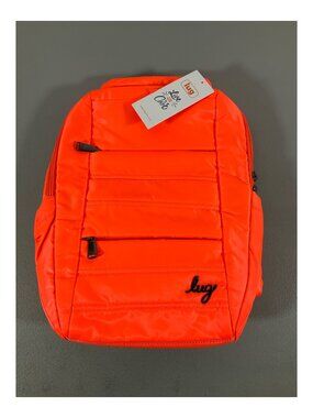 Lug Joy Hopper Color-Blocked Unisex Backpack - Coral with Floral Design, Adjusta